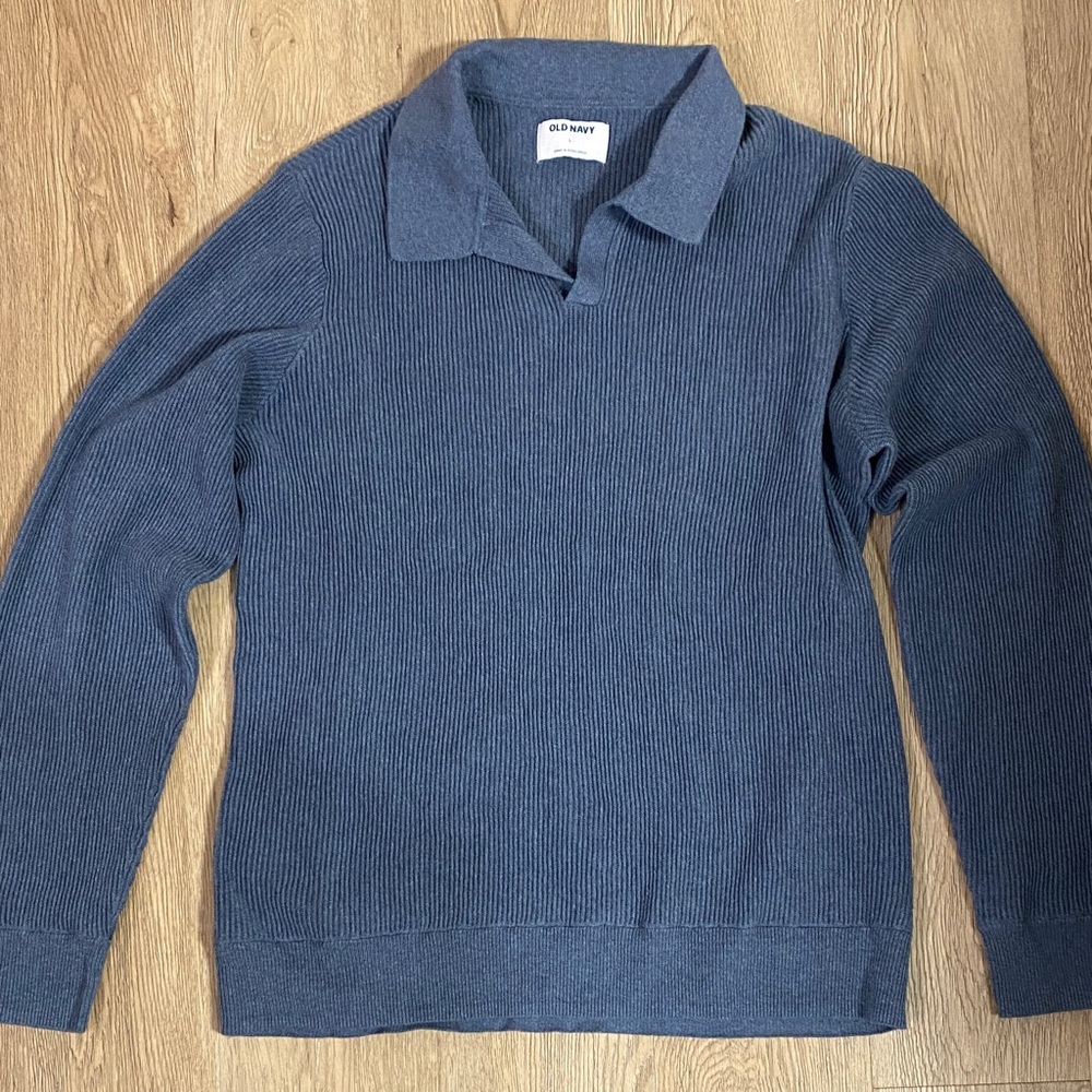 Old Navy Men’s Polo Blue Sweater Size Large